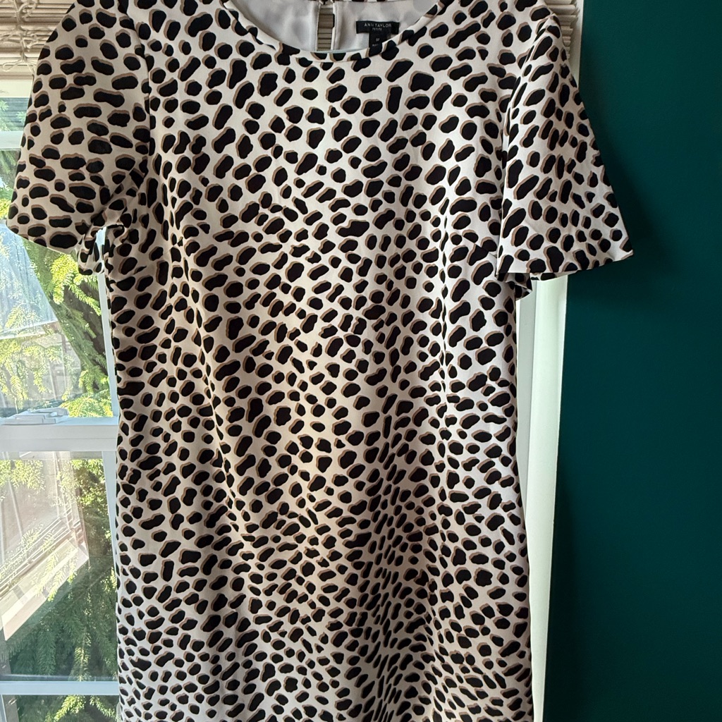 Ann Taylor Black And Brown Animal Print Dress - New With Tags